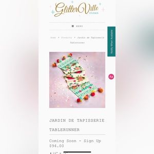 Glitterville JARDIN DE TAPISSERIE
TABLERUNNER
